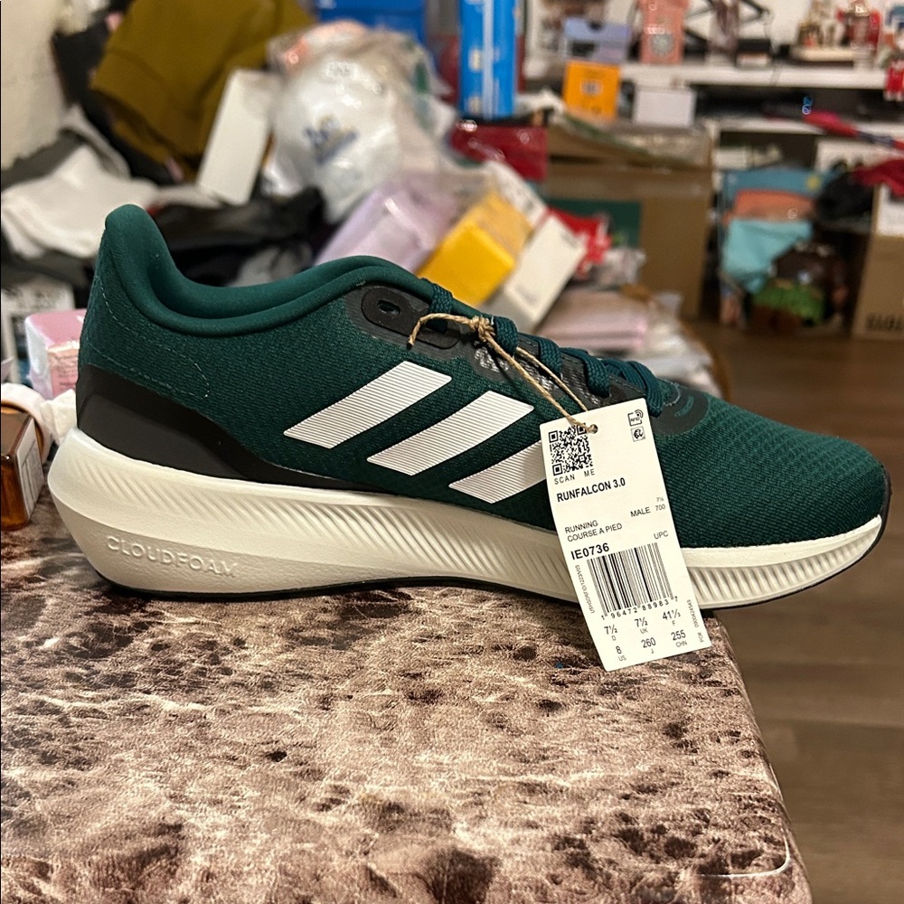 Adidas Men's Dark Green Cloudfoam Sneakers